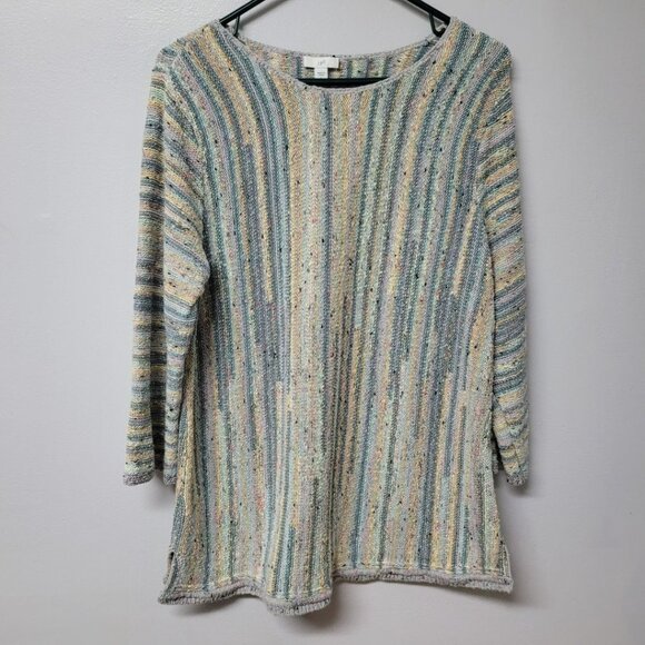 J Jill Confetti Sweater Womens Large‎ Pastels Green Knit - Picture 8 of 9